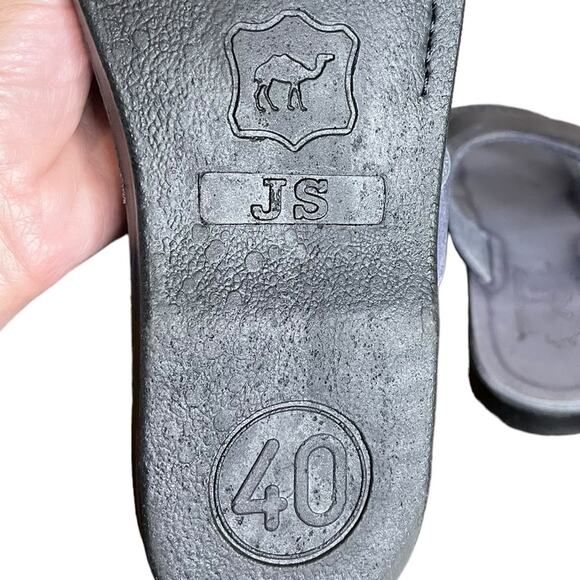 JERUSALEM SANDALS Aviv Gray Leather Wide‎ Strap Sandals Women's Size 9 (40) - Picture 7 of 8